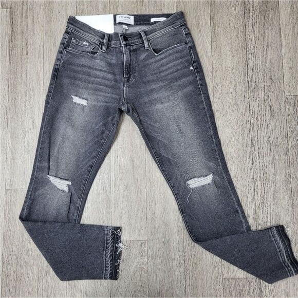 Frame Denim Le Garcon Released Hem Jeans In Stockcross - Picture 1 of 3